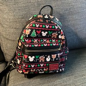 Disney Parks Loungefly Holiday Christmas Snacks Food Icons Backpack